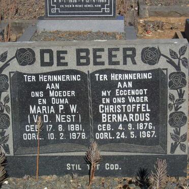 BEER Christoffel Bernardus, de 1876-1967 &amp; Maria P.W. V.D. NEST 1881-1978