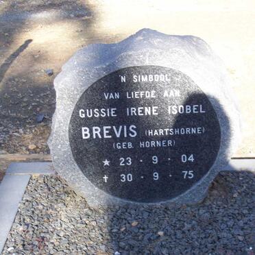 BREVIS Gussie Irene Isobel formerly HARTSHORNE nee HORNER 1904-1975