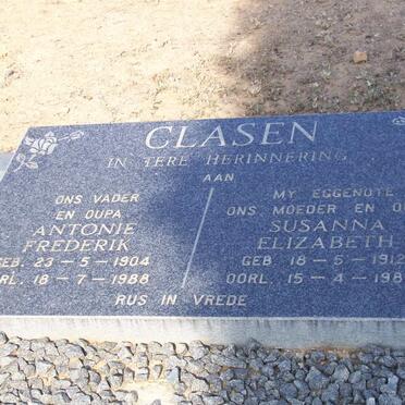 CLASEN Antonie Frederik 1904-1988 &amp; Susanna Elizabeth 1912-1983