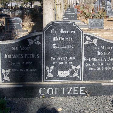 COETZEE Johannes Petrus 1898-1963 &amp; Hester Petronella Jacoba DELPORT 1901-1964