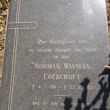 COCKROFT Norman Wayman 1916-1983