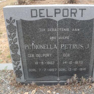 DELPORT Petrus J. 1873-1941 &amp; Petronella DELPORT 1883-1957