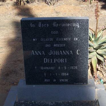 DELPORT Anna Johanna C. nee BARNARD 1926-1984