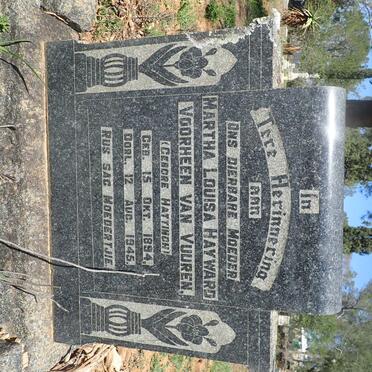 HAYWARD Martha Louisa voorheen VAN VUUREN nee HATTINGH 1894-1945