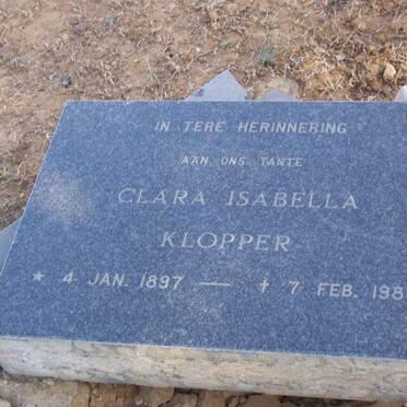 KLOPPER Clara Isabella 1897-1986