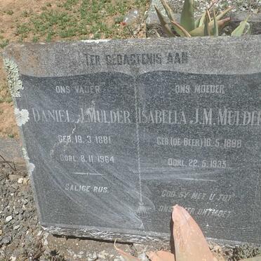 MULDER Daniel J. 1881-1964 &amp; Isabella J.M. DE BEER 1888-1935