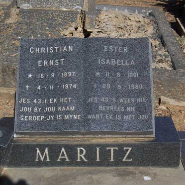 MARITZ Christian Ernst 1897-1974 &amp; Ester Isabella 1901-1980