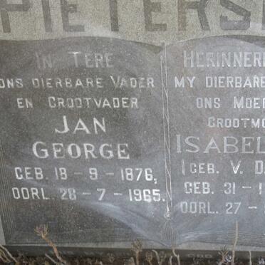 PIETERSEN Jan George 1876-1965 &amp; Isabella J. V.D. NEST 1879-1961