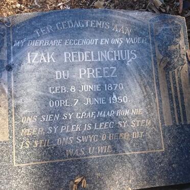 PREEZ Izak Redelinghuis, du 1870-1950