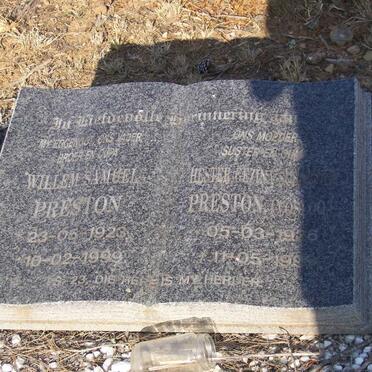PRESTON Willem Samuel 1923-1999 &amp; Hester Gezina Susanna 1926-1999