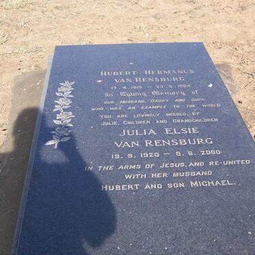 RENSBURG Hubert Hermanus, van 1919-1984 &amp; Julia Elsie 1920-2000