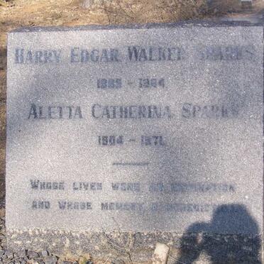 SPARKS Harry Edgar Walker 1885 - 1964 &amp; Aletta Catharina 1904 - 1971