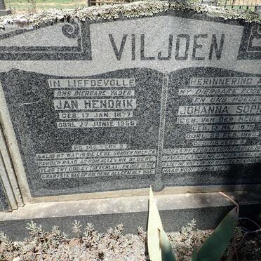 VILJOEN Jan Hendrik 1877-1956 &amp; Johanna Sophia VAN DER MEULEN 1879-1952