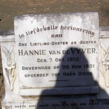 VYVER Hannie, van de 1913-1931