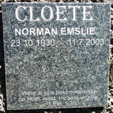 CLOETE Norman Emslie 1930-2003