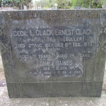 CLACK Cecil L. -1967 :: CLACK Ernest -1973 :: BAINES Edna nee CLACK 1904-1985