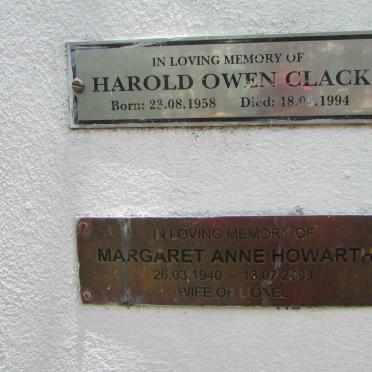 CLACK Howard Owen 1958-1994 :: HOWARTH Margaret Anne 1940-2009