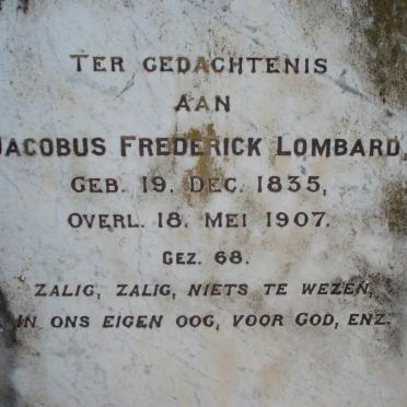 LOMBARD Jacobus Frederick 1835-1907