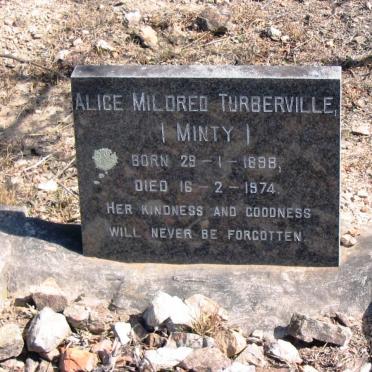 TURBERVILLE Alice Mildred nee MINTY 1898-1974