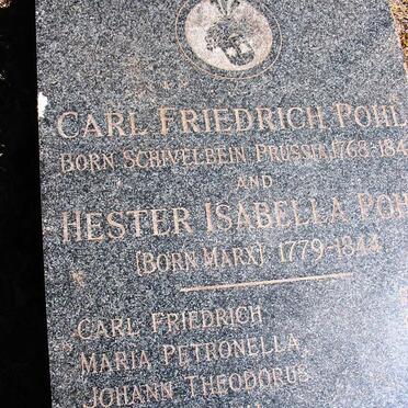 POHL Carl Friedrich 1768-1844 &amp; Hester Isabella MARX 1779-1844