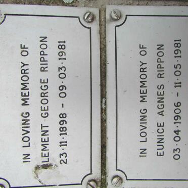 RIPPON Clement George 1898-1981 :: RIPPON Eunice Agnes 1906-1981