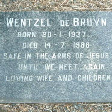 BRUYN Wentzel, de 1937-1988