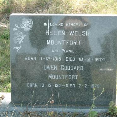 MOUNTFORT Owen Goddard 1901-1979 &amp; Helen Welsh RENNIE 1915-1974