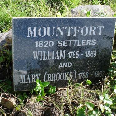 MOUNTFORT William 1785-1869 &amp; Mary BROOKS 1788-1863