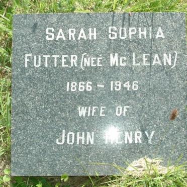 FUTTER Sarah Sophia nee McLEAN 1866-1946