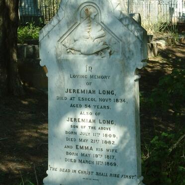 LONG Jeremiah -1834 :: LONG Jeremiah 1809-1882 &amp; Emma 1817-1869