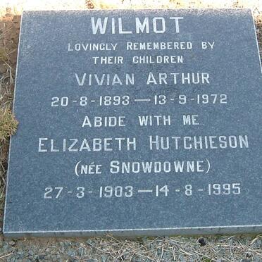 WILMOT Vivian Arthur 1893-1972 &amp; Elizabeth Hutchieson SNOWDOWNE 1903-1995