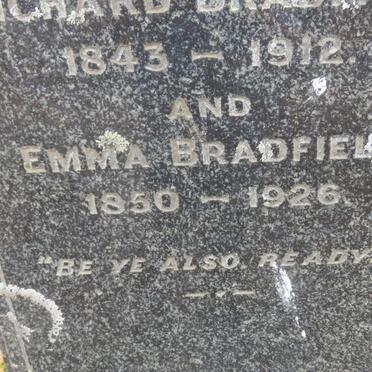 BRADFIELD Richard 1843-1912 &amp; Emma 1850-1926 