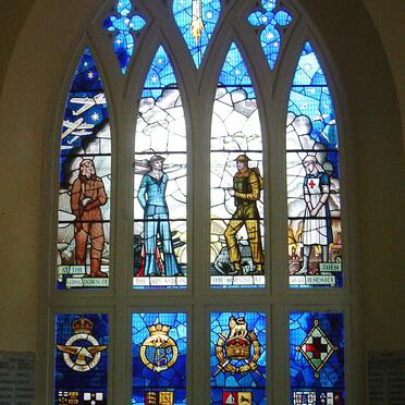 09. Stained glass (front) window