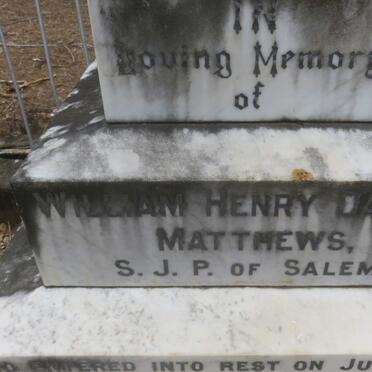 MATTHEWS William Henry Dawson -190?  &amp; Margaret Ann -1908