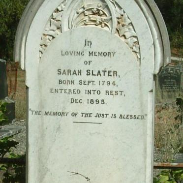 SLATER Sarah 1794-1895