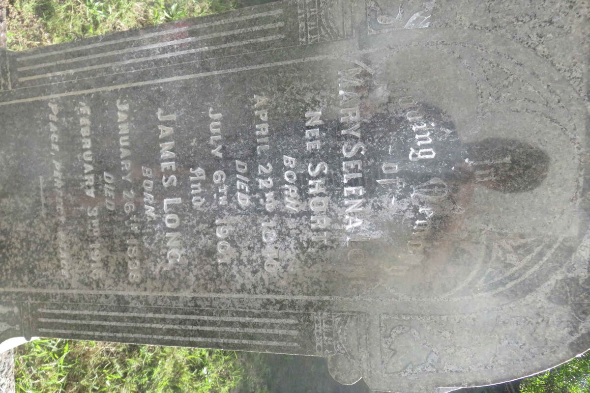 LONG James 1838-1916 &amp; Mary Selena SHORT 1840-1901