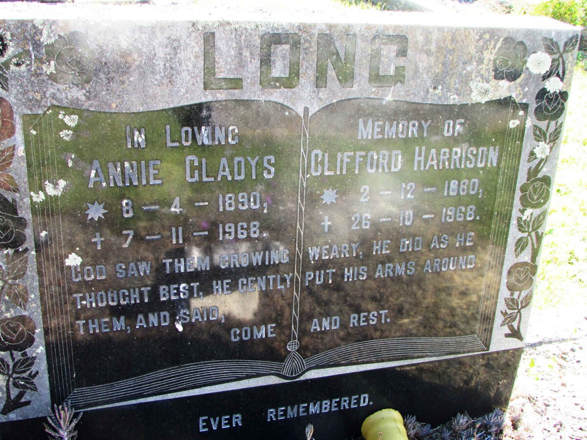 LONG Clifford Harrison 1880-1968 &amp; Annie Gladys 1890-1968