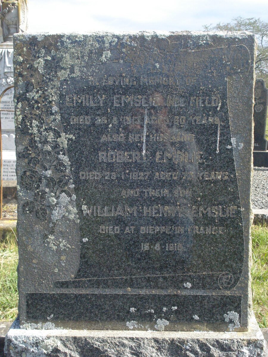 EMSLIE Robert -1927 &amp; Emily FIELD -1913 :: EMSLIE William Henry -1918