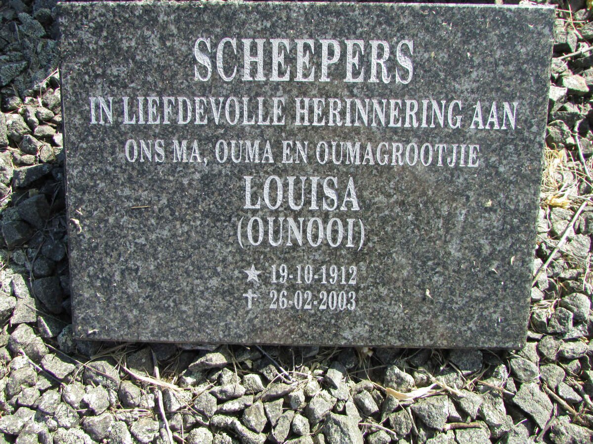 SCHEEPERS Louisa 1912-2003