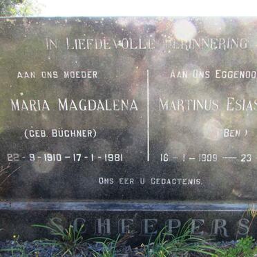 SCHEEPERS Martinus Esias Janse 1909-1976 &amp; Maria Magdalena BUCHNER 1910-1981