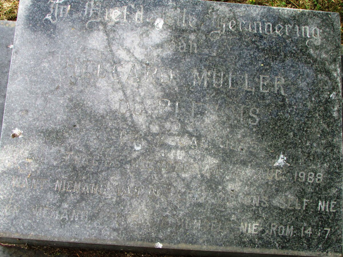 PLESSIS Helgard Muller, du 1935-1988