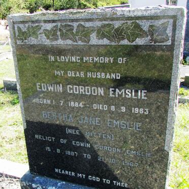 EMSLIE Edwin Gordon 1884-1963 &amp; Bertha Jane MITTEN 1887-1967