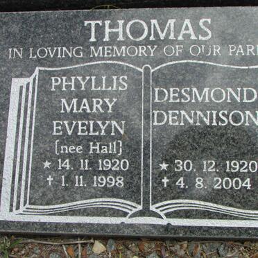 THOMAS Charles Dennison 1892-1948 :: THOMAS Desmond Dennison 1920-2004 &amp; Phyllis Mary Evelyn HALL 1920-1998