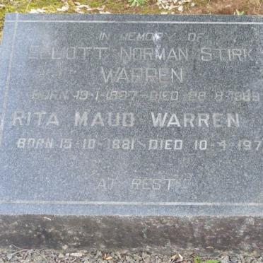 WARREN Elliot Norman Stirk 1887-1989 &amp; Rita Maude 1881-1979