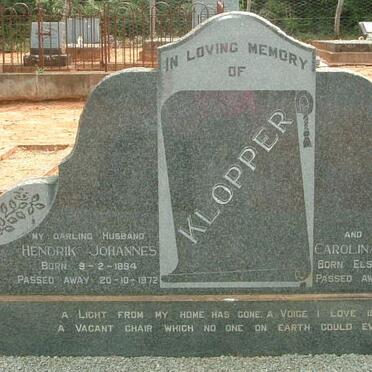 KLOPPER Hendrik Johannes 1894-1972 :: KLOPPER Carolina Elizabeth born ELS 1908-1993