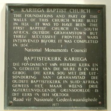 6. Kariega Memorial plaque