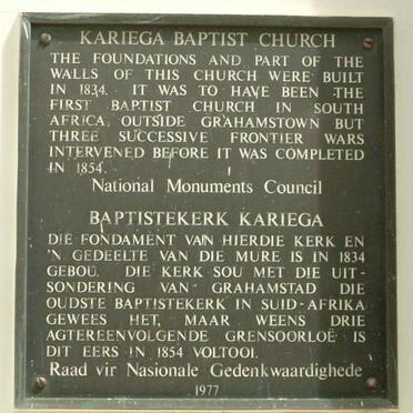 6. Kariega Memorial plaque