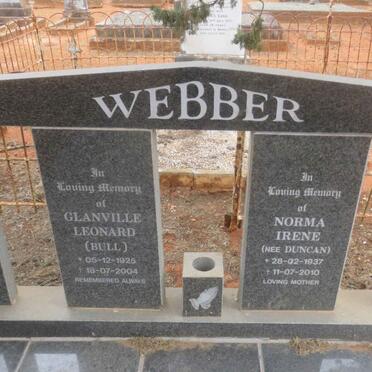 WEBBER Glanville Leonard 1925-2004 &amp; Norma Irene DUNCAN 1937-2010