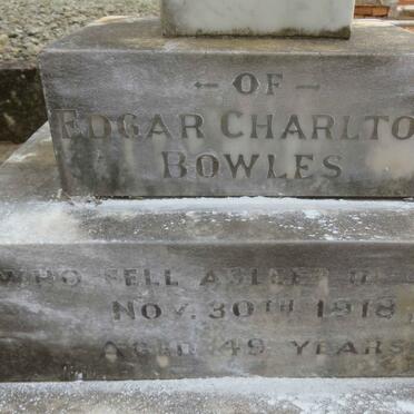 BOWLES Edgar Charlton -1918