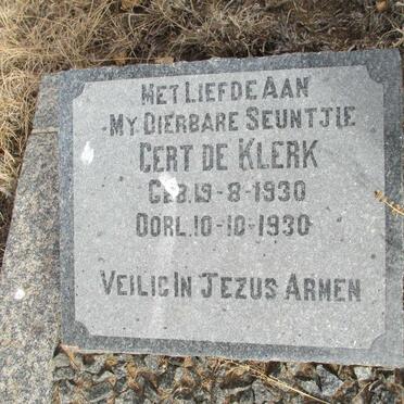 KLERK Gert, de 1930-1930